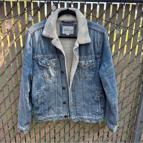 Aeropostale Sherpa Lined Denim Trucker Jacket Size S - Picture 1 of 7